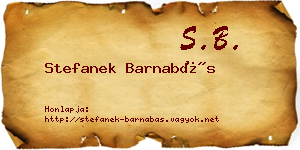 Stefanek Barnabás névjegykártya